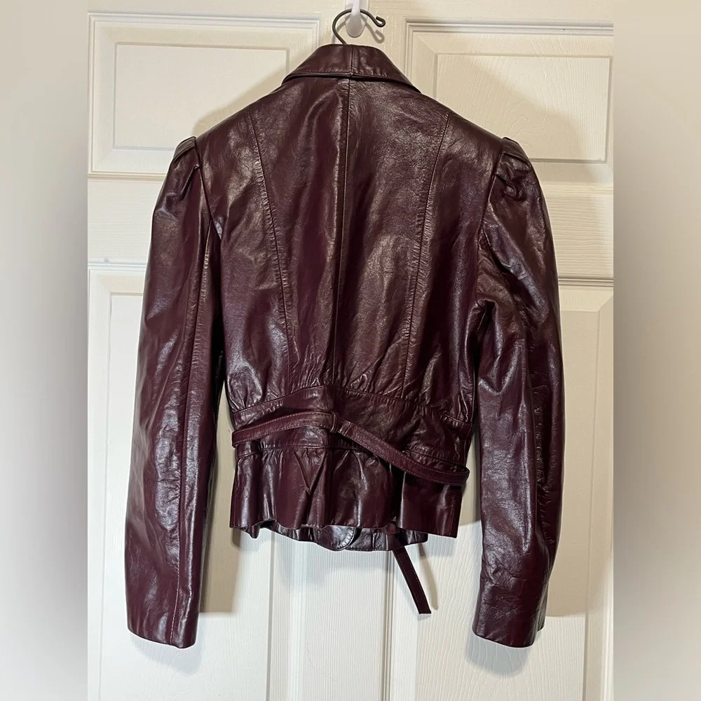 Wilson VTG Leather Women's Deep Burgundy Jacket - Picture 2 of 8